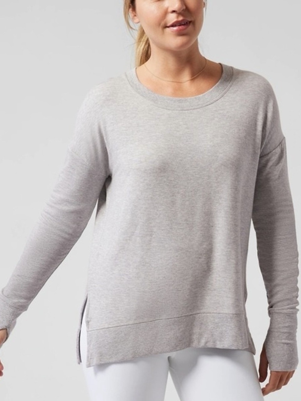 Athleta Light Gray Crewneck Pullover